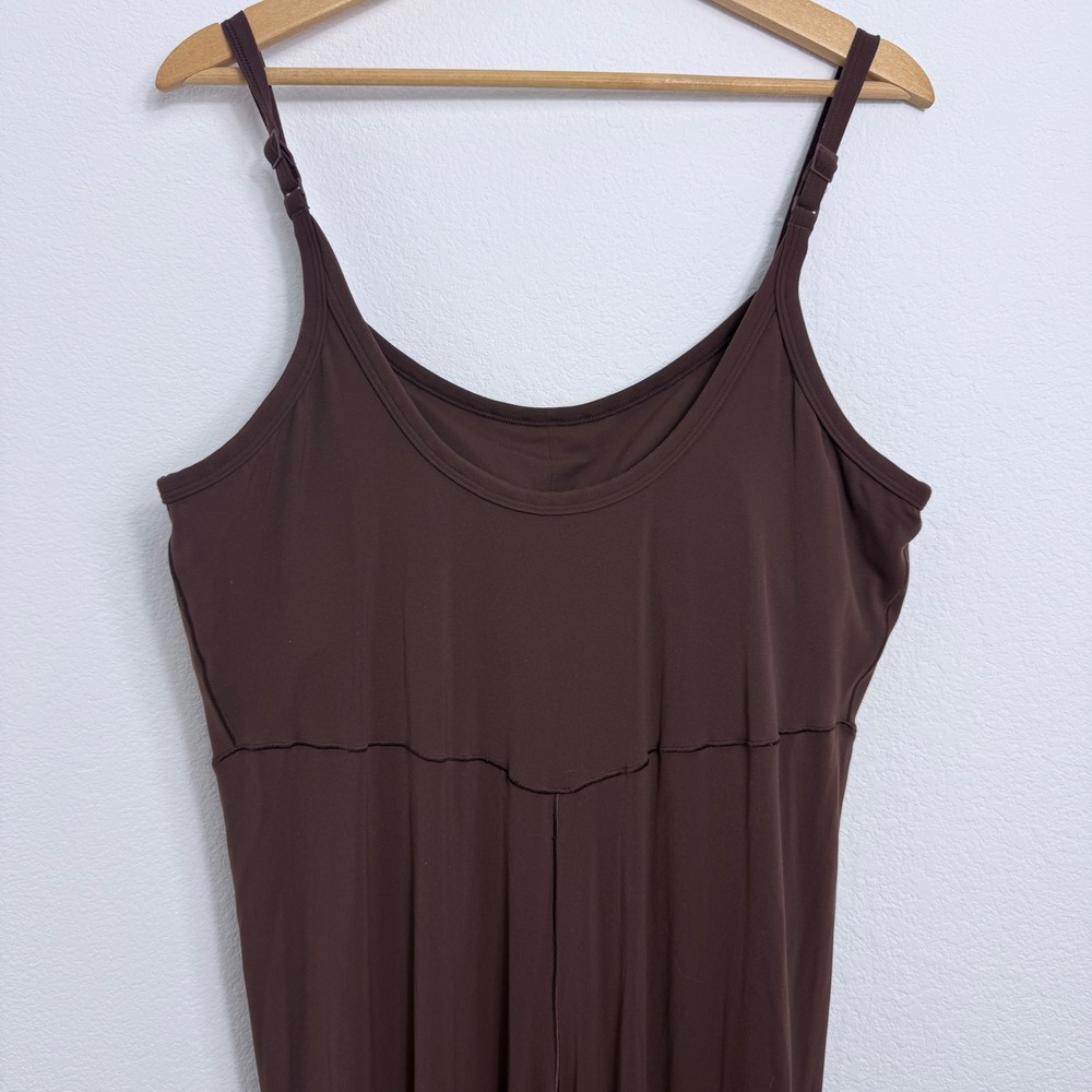 Aerie Offline Brown Flare Leg Jumpsuit Adjustable Spaghetti Straps Stretch - Picture 7 of 9
